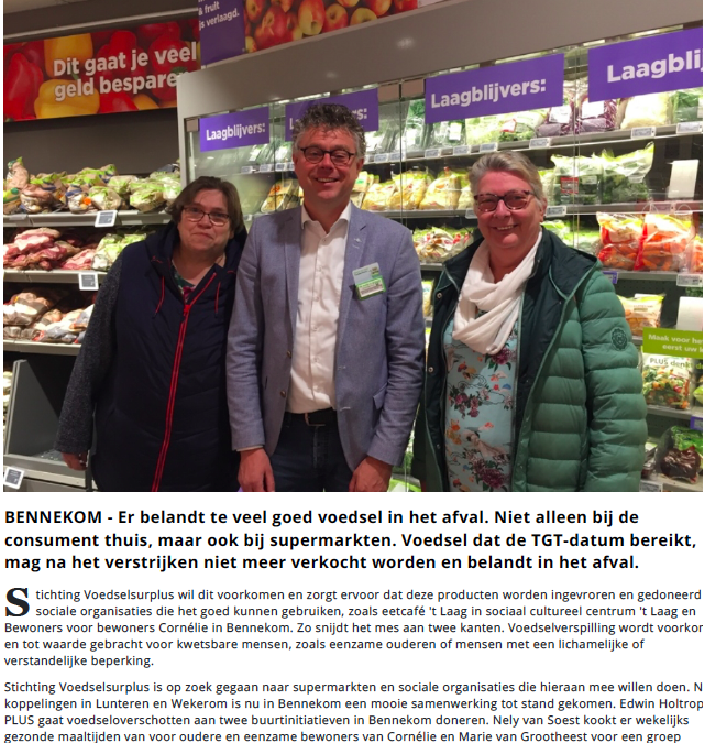 PLUS Holtrop steunt Bennekomse eetprojecten